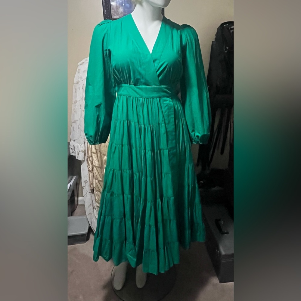 Gibson Latimer Emerald Green Long Sleeve Dress